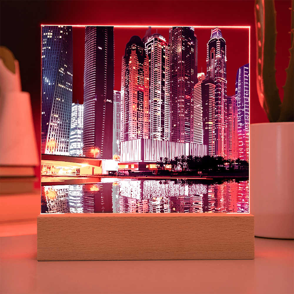 Cityscape Acrylic Square Plaque