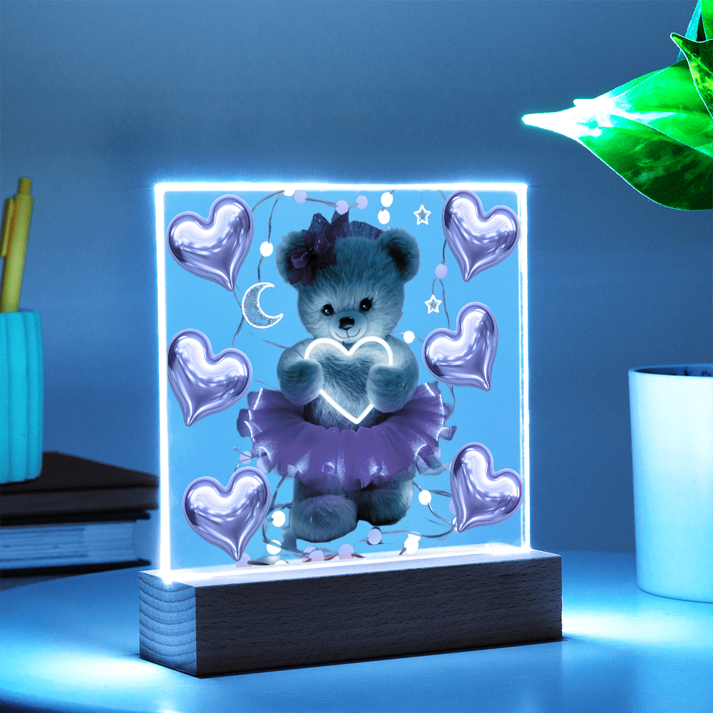 Teddy Acrylic Square Plaque