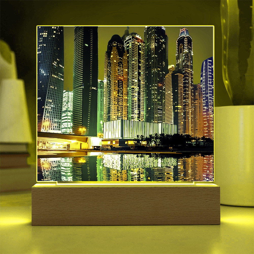 Cityscape Acrylic Square Plaque