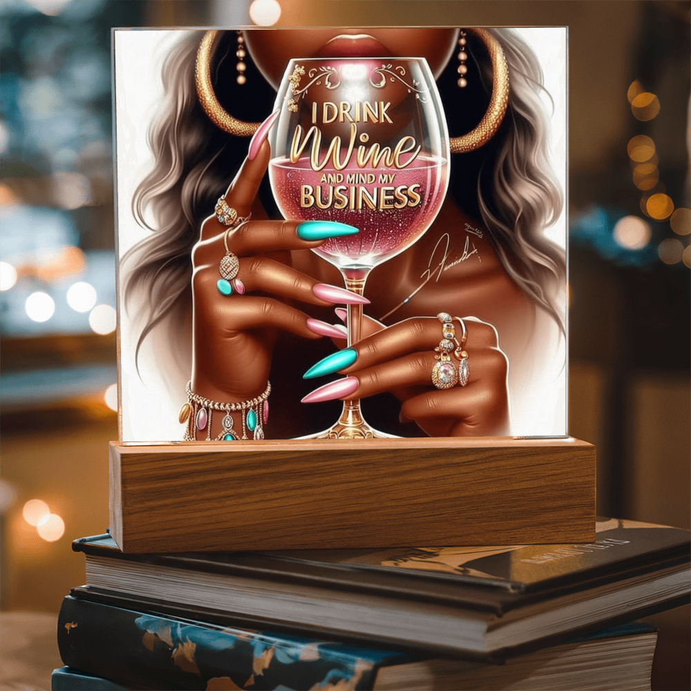 I Drink Wine Acrylic Square Plaque