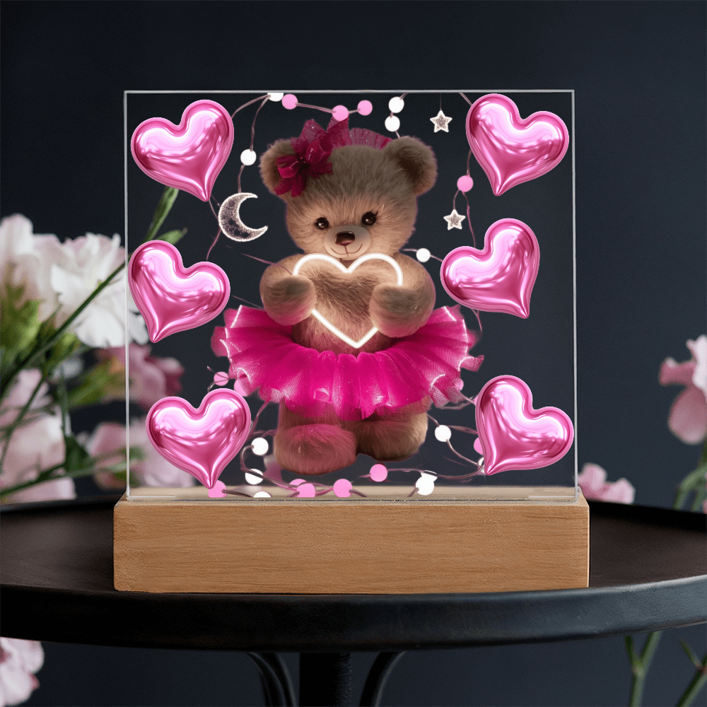 Teddy Acrylic Square Plaque