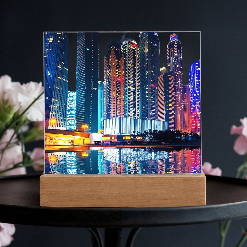 Cityscape Acrylic Square Plaque