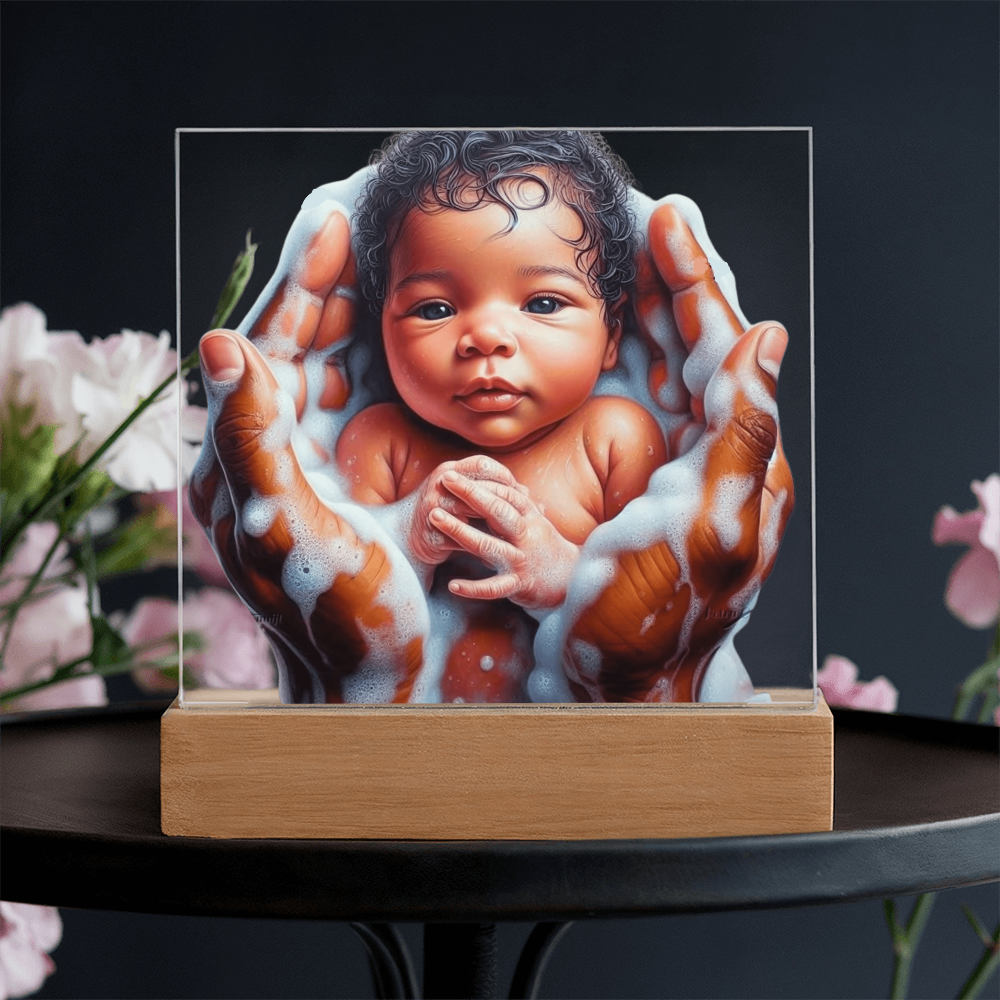 Baby Bath Acrylic Square Plaque