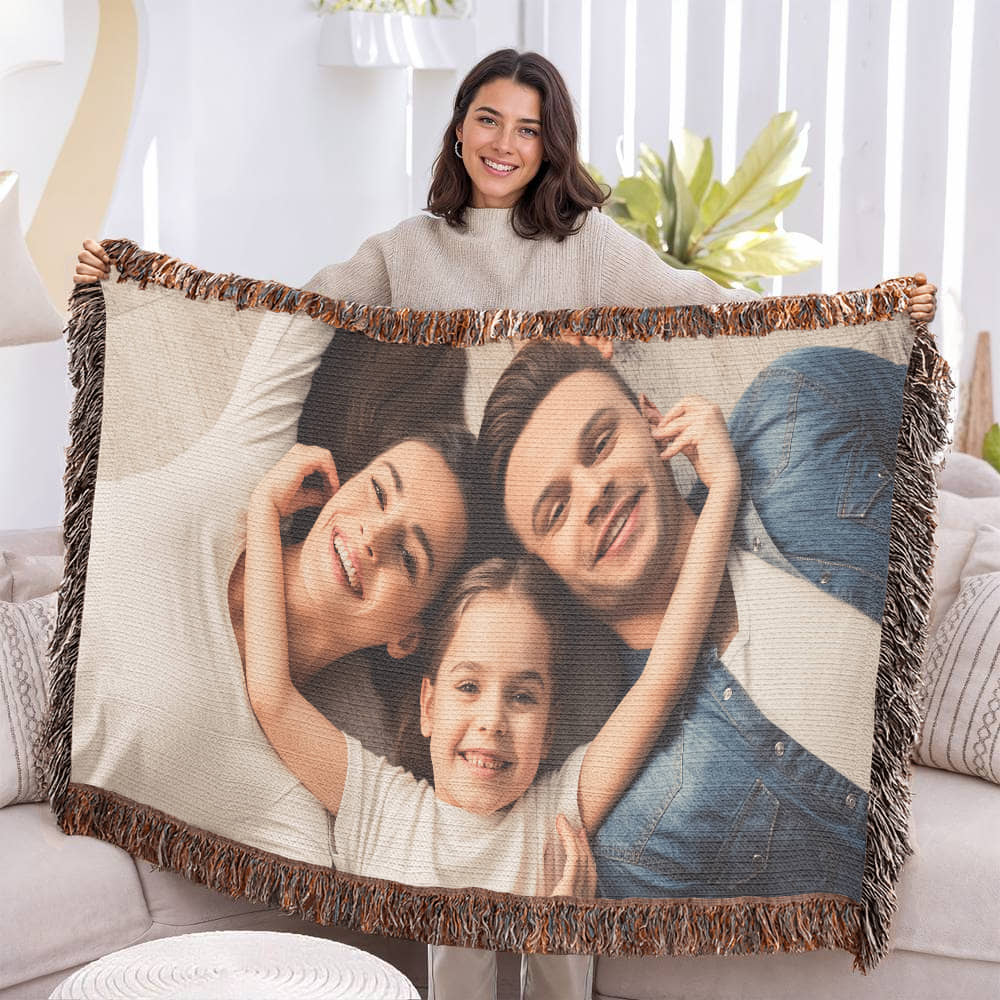 Personalized Photo Heirloom Woven Blanket (Landscape)