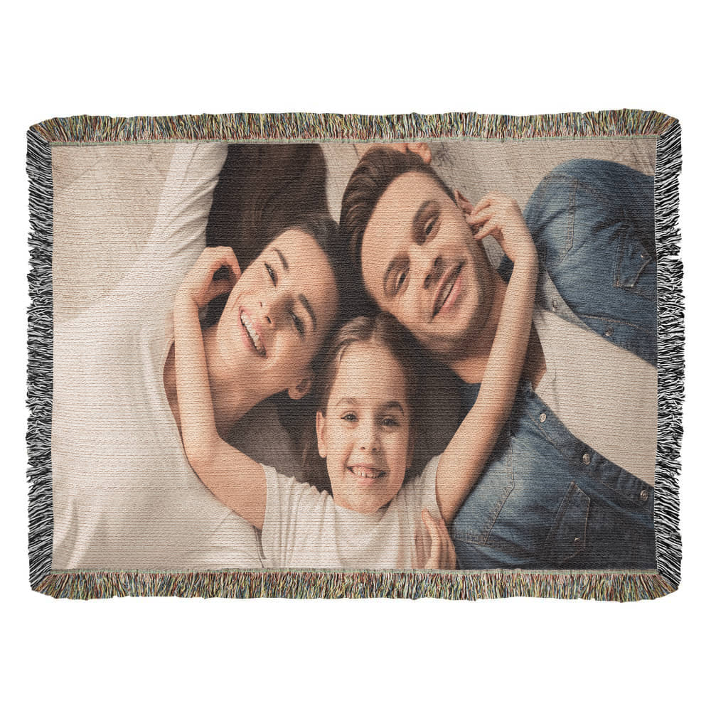 Personalized Photo Heirloom Woven Blanket (Landscape)