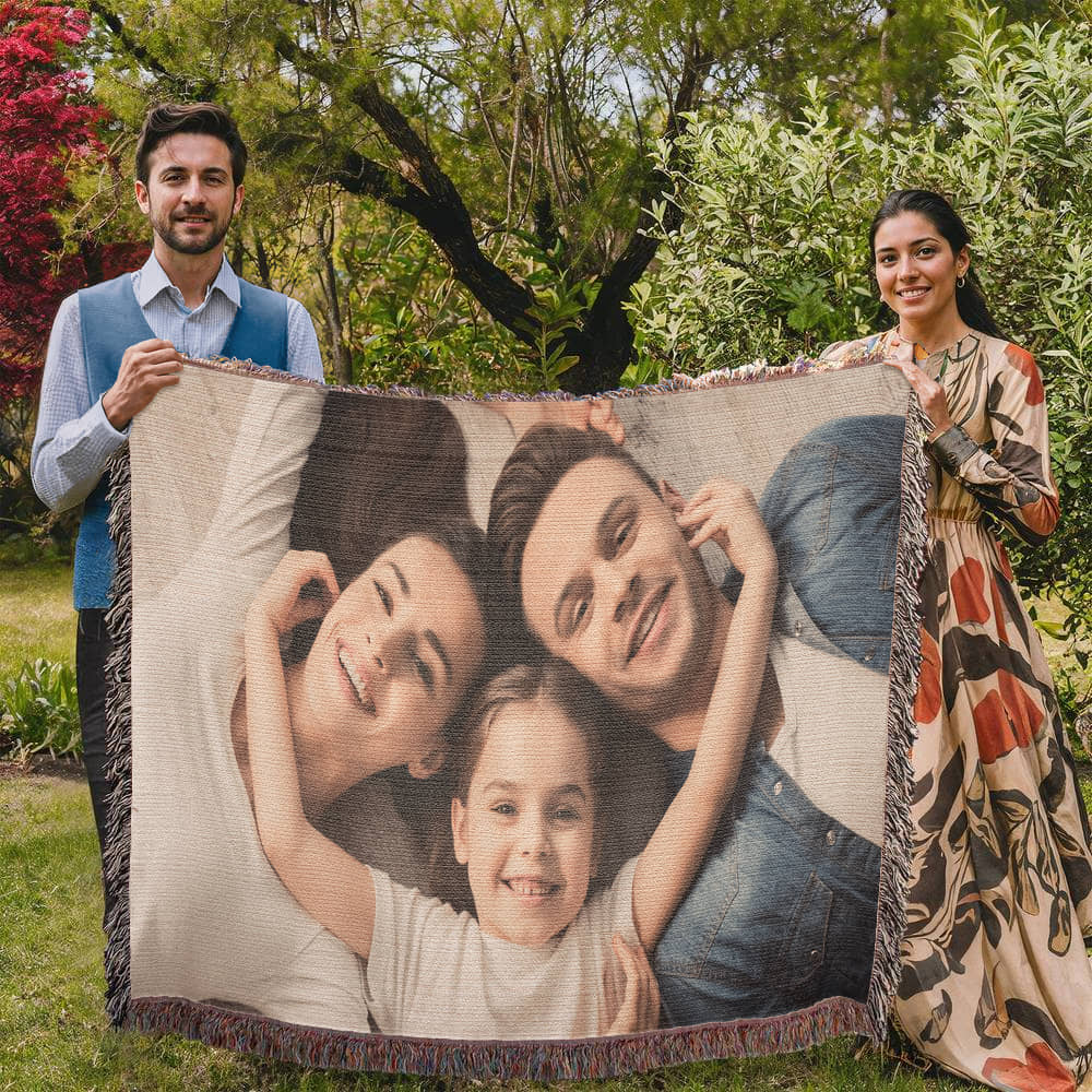 Personalized Photo Heirloom Woven Blanket (Landscape)