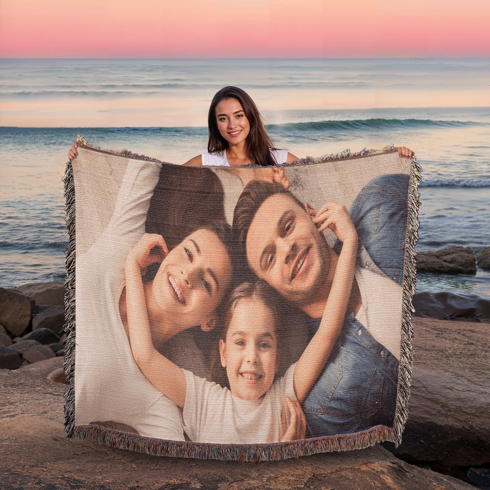 Personalized Photo Heirloom Woven Blanket (Landscape)