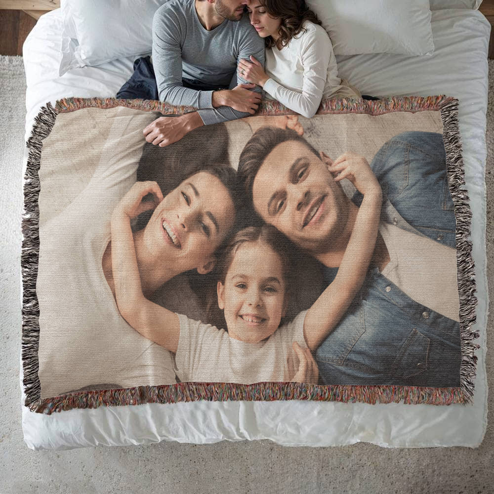 Personalized Photo Heirloom Woven Blanket (Landscape)