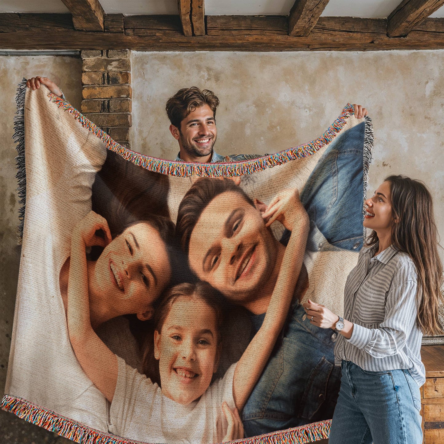 Personalized Photo Heirloom Woven Blanket (Landscape)