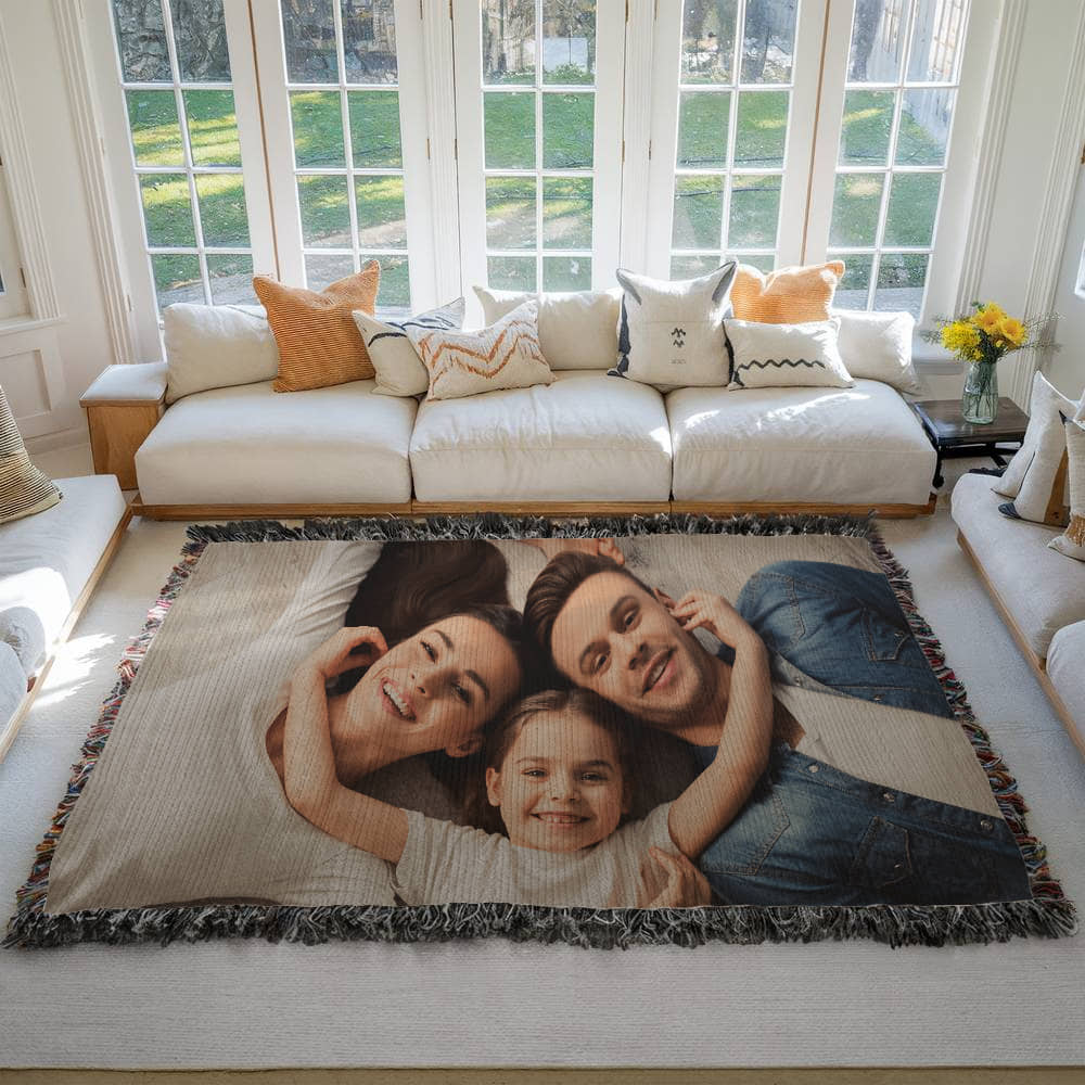 Personalized Photo Heirloom Woven Blanket (Landscape)